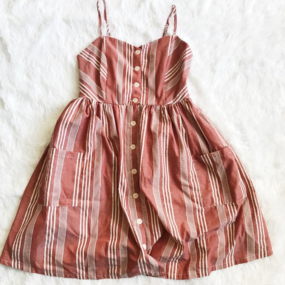 3 for 20$ // Orange Striped Summer Dress